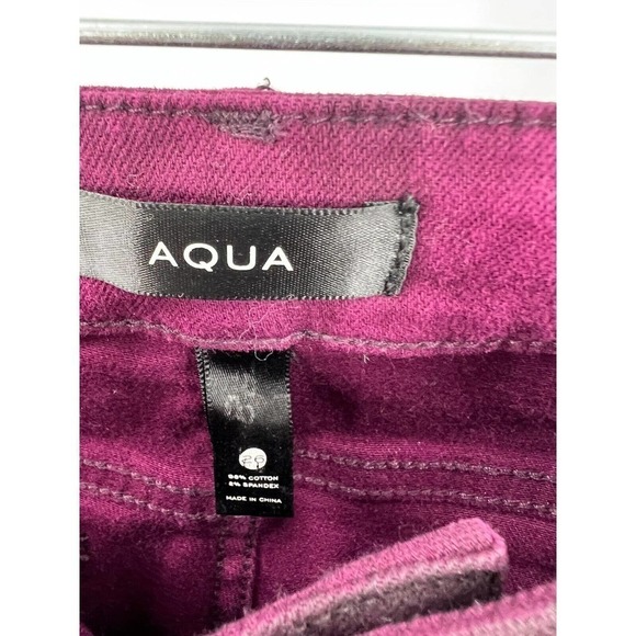 Aqua Womens Size 26 Jackie Purple Denim Colored Skinny Jeans Mid Rise Trousers - Picture 7 of 9